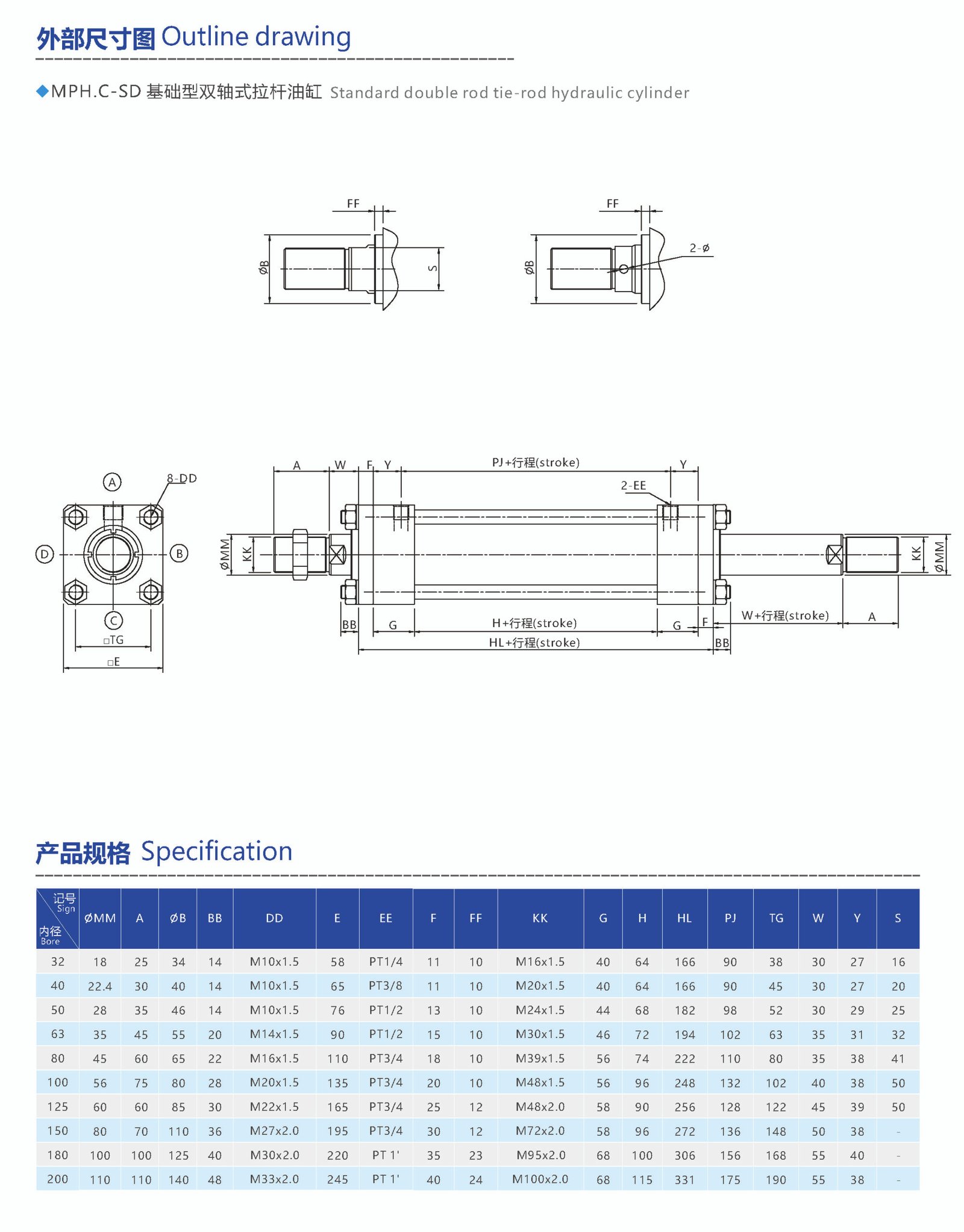 clevis bracket tie rod hydraulic cylinder (复制)