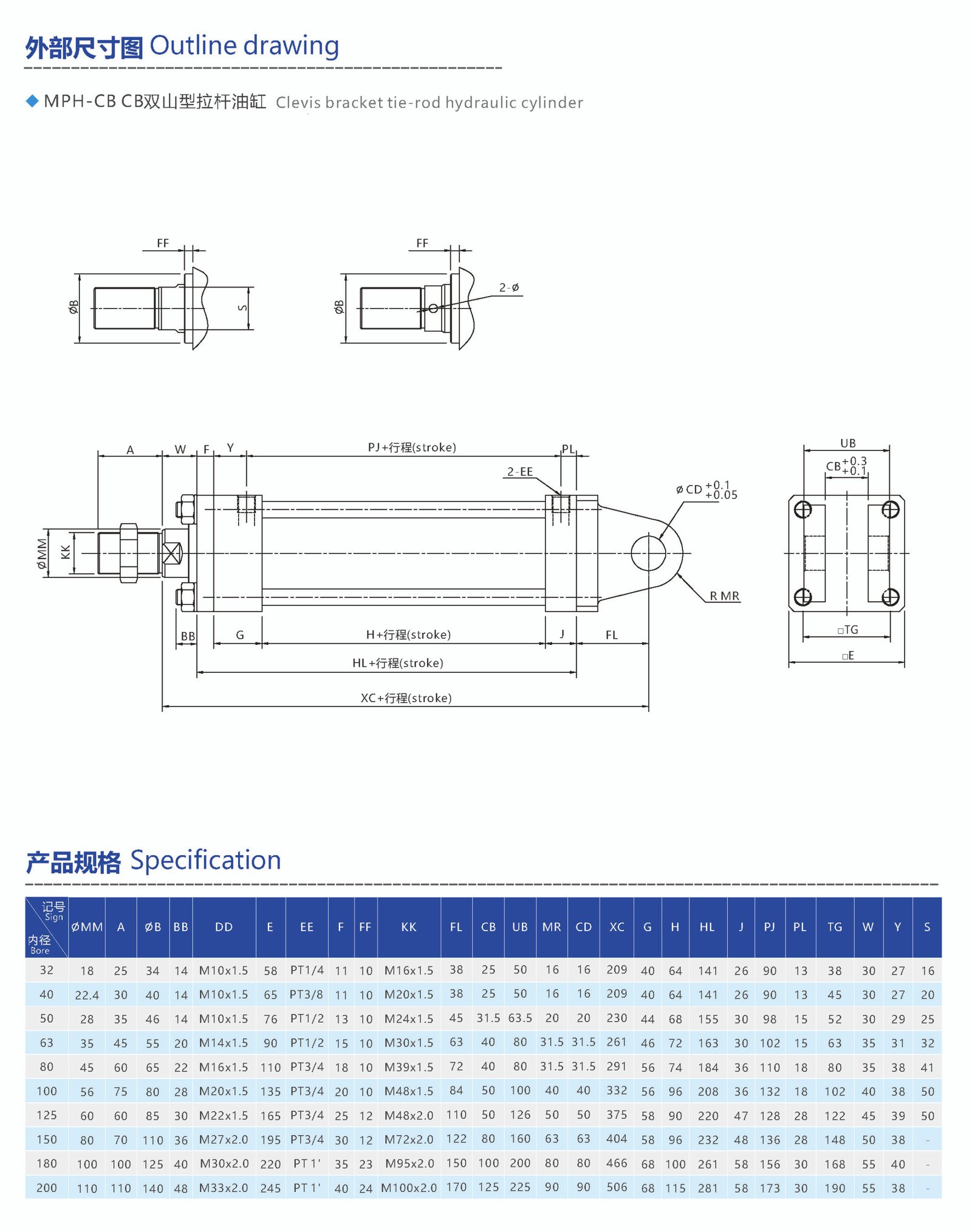 eye bracket tie rod hydraulic cylinder (复制)