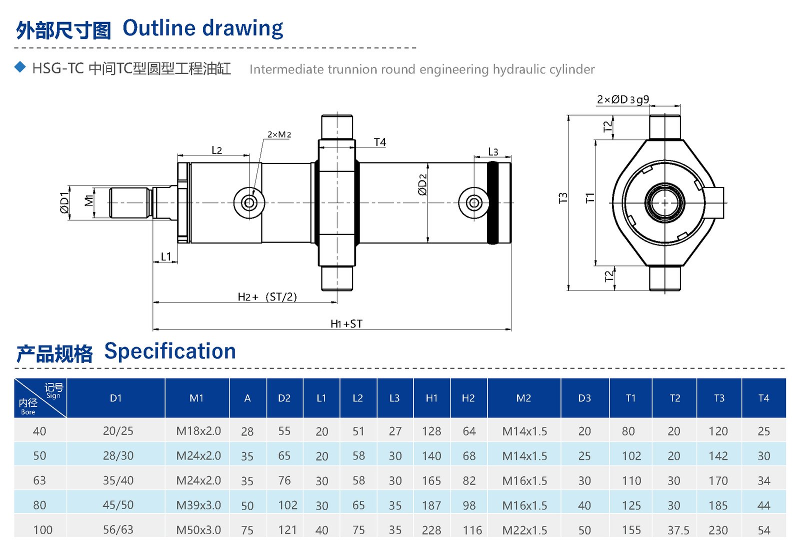 round head flange round engineering hydraulic cylinder (复制)